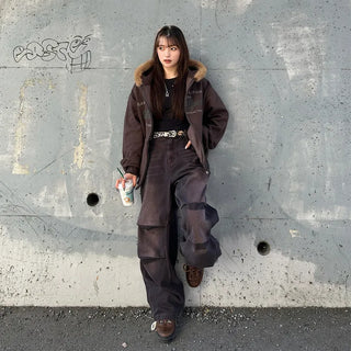 Lettering Hooded Zip-Up