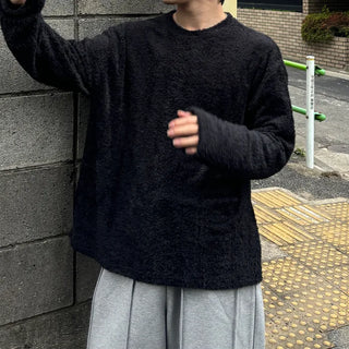 (Unisex) Hairy Soft Shaggy Round Knit