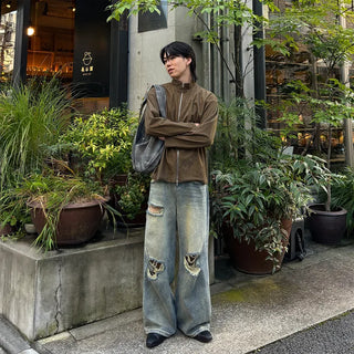 (Unisex) Autumn Rib Zip-Up