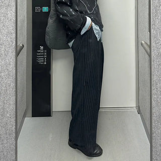 Low-stripe slacks