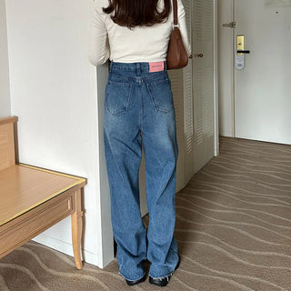 Asymmetrical denim pants
