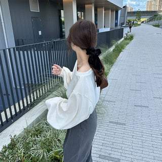 Cropped off-shoulder sweatshirt