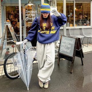 (Unisex) Two-pleat drawstring pants