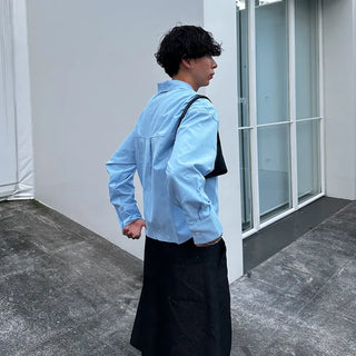 Minimalist cropped pocket shirt