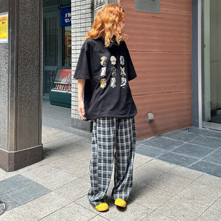Pintuck check pants