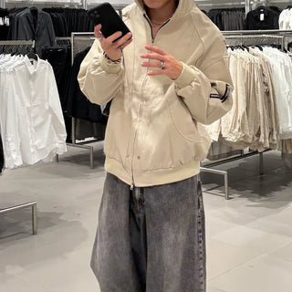 (Unisex) Zip-Up Hoodie Bomber Jacket