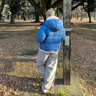 Hooded padded collar jacket