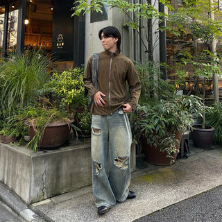 (Unisex) Autumn Rib Zip-Up