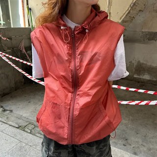 (Unisex) Square Hooded Light Anorak Vest