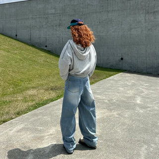 Wide denim pants
