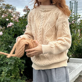 (Unisex) Cable Low Gauge Box Knit