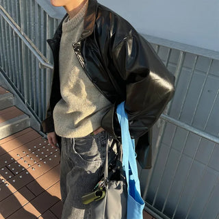 Long leather jacket