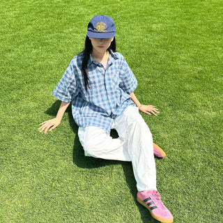 Checked half shirt