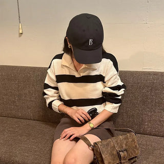 Bold striped loose-fit knit