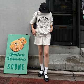 Printed oversized sweatshirt set