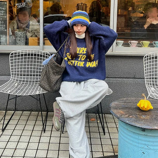 (Unisex) Two-pleat drawstring pants