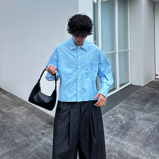 Minimalist cropped pocket shirt