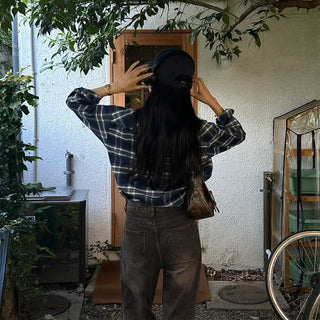 Oversized check shirt