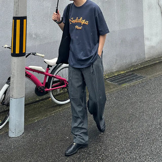 Low-stripe slacks