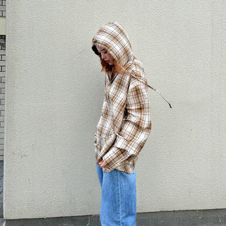 Hooded check shirt