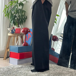 Nylon oversized wide-leg pants