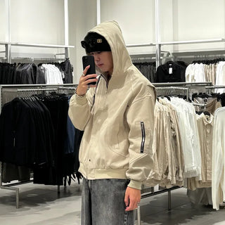 (Unisex) Zip-Up Hoodie Bomber Jacket
