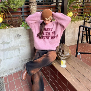 (Unisex) Jacquard Lettering English Knit