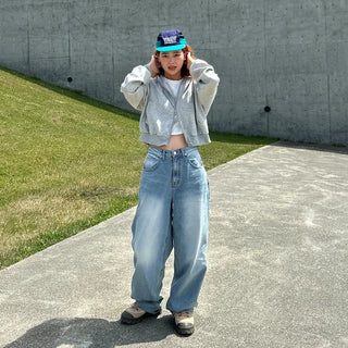 Cropped Hooded Zip-Up