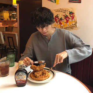 Waffle Henley Neck T-Shirt