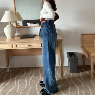 Asymmetrical denim pants