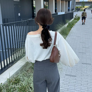 Cropped off-shoulder sweatshirt