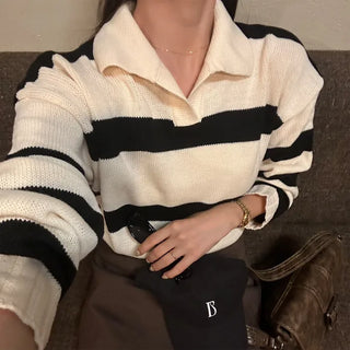 Bold striped loose-fit knit