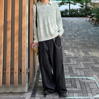 (Unisex) Bouclé Wool Collar Knitwear