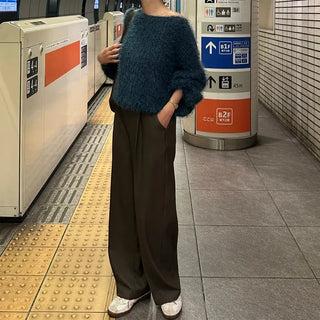 Fluffy Boat Neck Knit