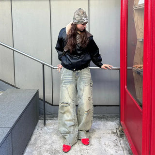 (Unisex) Vintage Wash Denim Pants