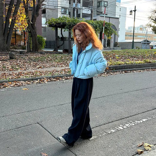 Colorful Hooded Cropped Padded Jumper