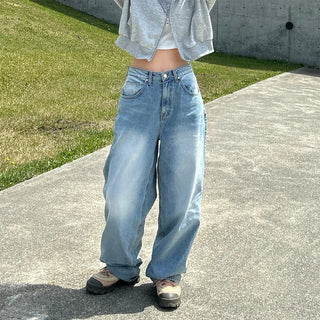 Wide denim pants