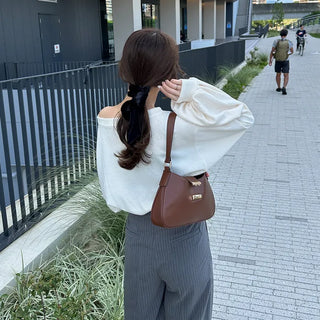 Cropped off-shoulder sweatshirt