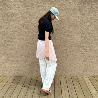Checked layered skirt