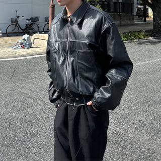 (Unisex) Fading Eco Leather Jacket