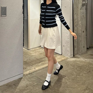 Striped Round Cardigan