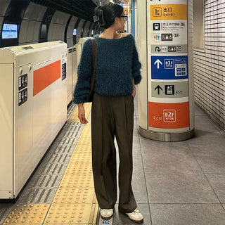 Fluffy Boat Neck Knit
