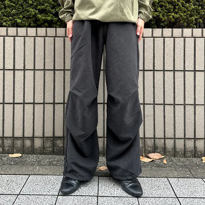 (Unisex) Washed Pintuck Wide Pants