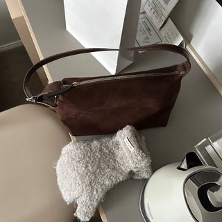 Suede shoulder bag