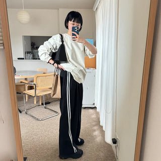 Leather glossy sweatshirt