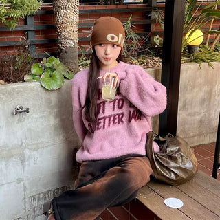 (Unisex) Jacquard Lettering English Knit