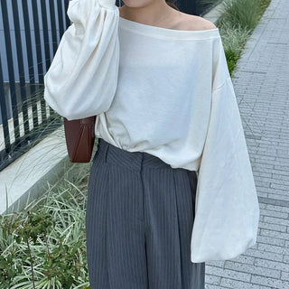 Cropped off-shoulder sweatshirt