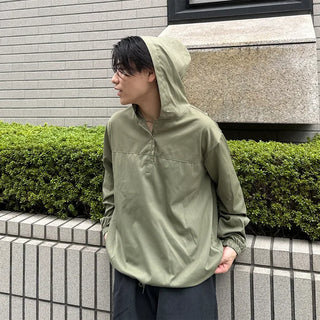 (Unisex) Front Button Anorak Parka