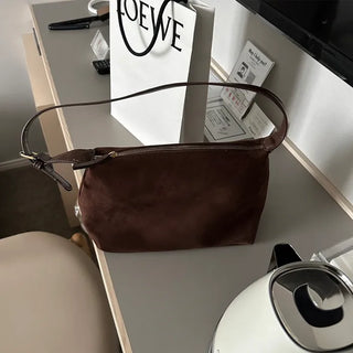 Suede shoulder bag