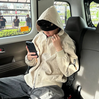 (Unisex) Zip-Up Hoodie Bomber Jacket